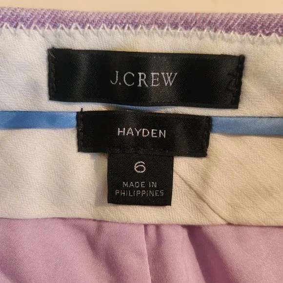 J. Crew Hayden Kickout Crop Pant Stretch Linen Lilac Size 6 - Picture 8 of 12